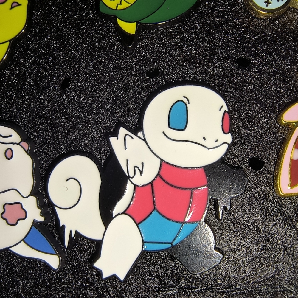 Pokemon Winged Turtle Enamel Pin - White, Red & Blue